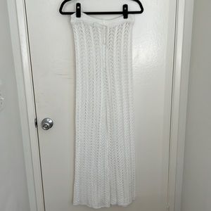 White crochet swim coverup pants